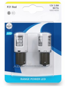 P21/5W 12V-LED (BAY15d) Red 2.8/0.4W Range Power LED (бл.2шт.) 18008