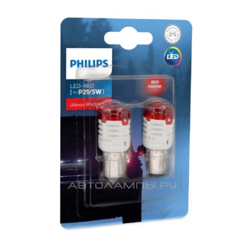 P21/5W 12V-LED (BAY15d) Red 1.75/0.8W Ultinon Pro3000 (ку.2шт.) 11499U30RB2
